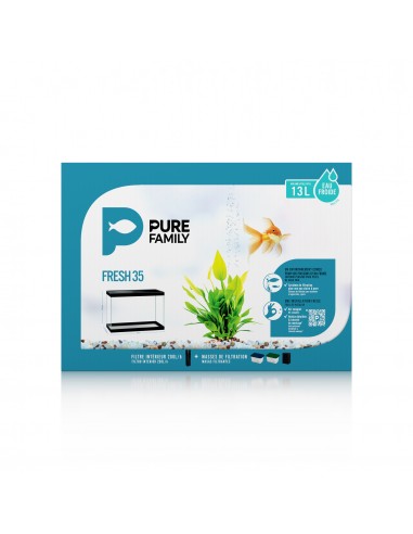 Aquarium Fresh 35 Noir 13L avec Kit de Filtration - Pure Family Pure Family Aquarium pour poisson d'eau froide