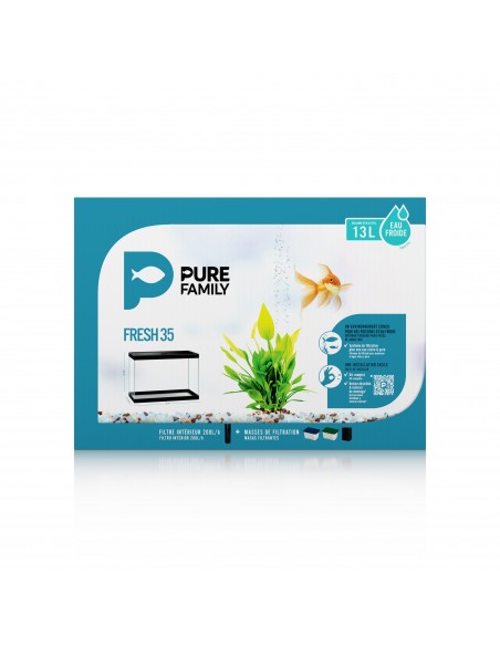 Aquarium Fresh 35 Noir 13L avec Kit de Filtration - Pure Family Pure Family Aquarium pour poisson d'eau froide