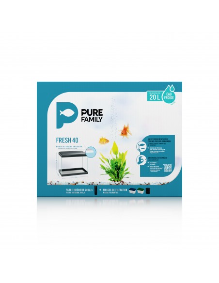 Aquarium Fresh 40 Blanc 20L avec Kit de Filtration - Pure Family Pure Family Aquarium pour poisson d'eau froide