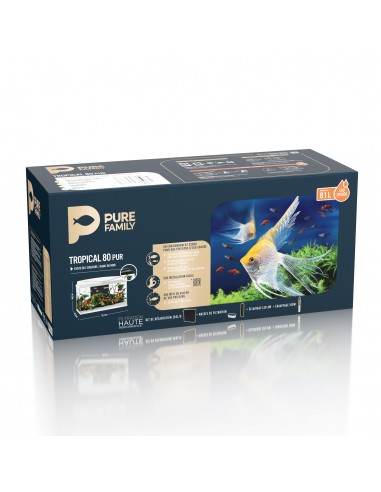 Aquarium Tropical 80 Blanc 81L - Pure Family Pure Family Aquarium pour poisson d'eau froide
