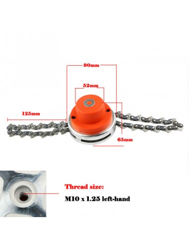 Tête à Chaine pour Débroussailleuse Thermique 52 et 43 cm³  Débroussailleuse