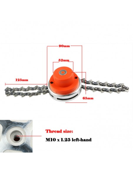 Tête à Chaine pour Débroussailleuse Thermique 52 et 43 cm³  Débroussailleuse