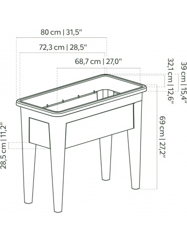 Table De Culture Venezia 80cm Gris Clair - ARTEVASI  Pot, bac et jardinière en plastique