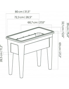 Table De Culture Venezia 80cm Taupe - ARTEVASI  Pot, bac et jardinière en plastique 2