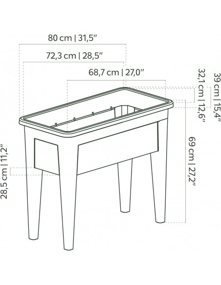 Table De Culture Venezia 80cm Taupe - ARTEVASI  Pot, bac et jardinière en plastique