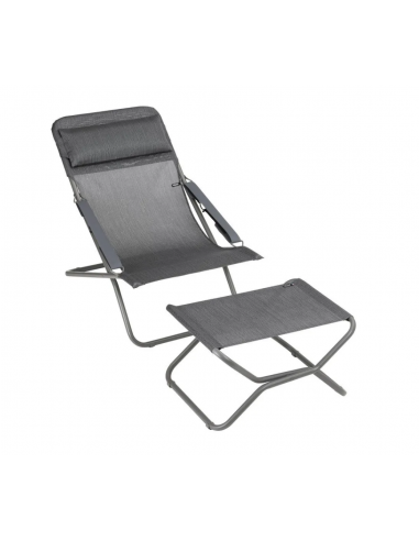 Bain de soleil Transabed Batyline® Duo Obsidian - Lafuma Lafuma Relax, transat et bain de soleil