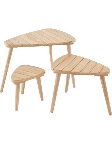 Set de 3 Tables d'Appoint Cigogne en Acacia FSC® - ECLOZ ECLOZ Table basse de jardin