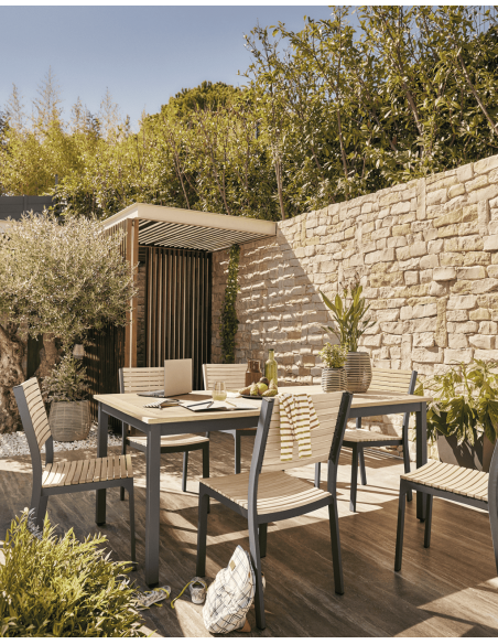 Table "Praline" L.200/250 x l.100 x H.75 - ECLOZ ECLOZ Table de jardin