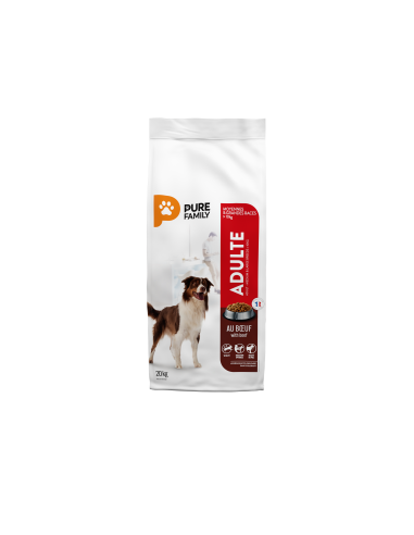 Croquettes Chien Adulte Moyen/Grand Boeuf 20Kg - Pure Family