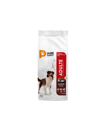 Croquettes Chien Adulte Moyen/Grand Boeuf 20Kg - Pure Family Pure Family Alimentation et croquette