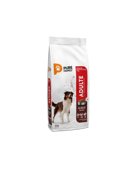 Croquettes Chien Adulte Moyen/Grand Boeuf 20Kg - Pure Family Pure Family Alimentation et croquette