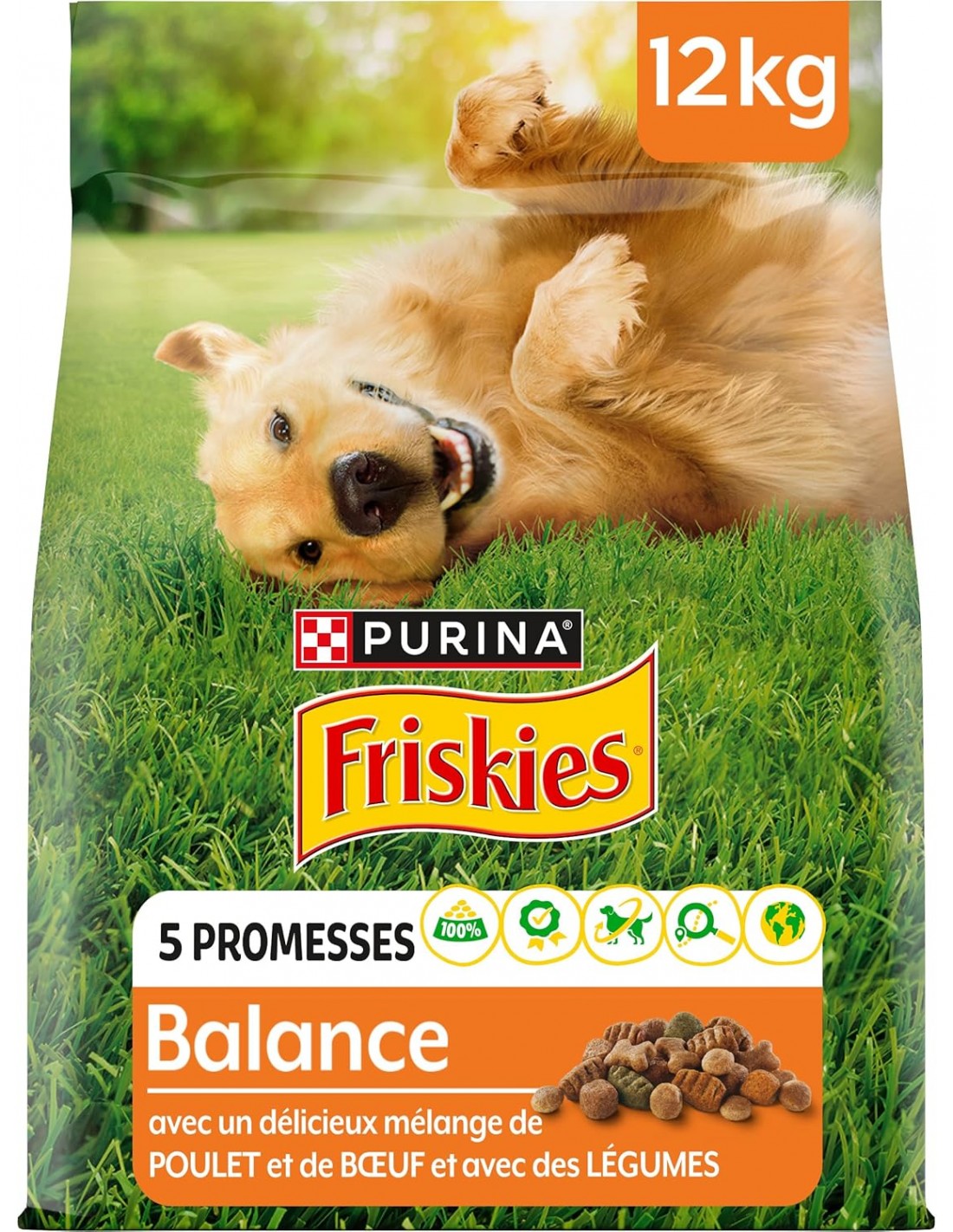 Croquettes Pour Chien Adulte Amity Saveur Poulet - Lot De 2 Sacs De 4kg - Alimentation équilibrée Complète