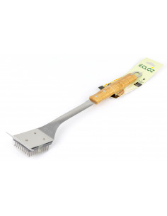 Brosse en Inox pour Barbecue avec Manche en Bambou L.44 cm - ECLOZ ECLOZ Accessoires barbecue et plancha