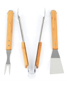 Lot de 3 Accessoires pour Barbecue avec Manche en Bambou - ECLOZ ECLOZ Accessoires barbecue et plancha 2