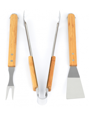 Lot de 3 Accessoires pour Barbecue avec Manche en Bambou - ECLOZ ECLOZ Accessoires barbecue et plancha