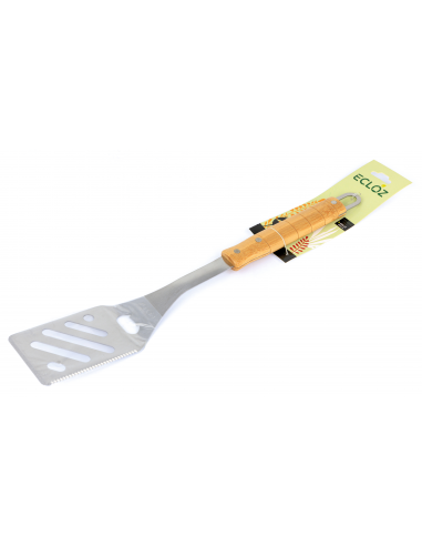 Spatule en Inox pour Barbecue avec Manche en Bambou Lg.44 cm- ECLOZ ECLOZ Accessoires barbecue et plancha