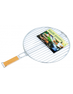 Grille Double pour Barbecue Ø37 cm avec Manche en Bambou - ECLOZ ECLOZ Accessoires barbecue et plancha
