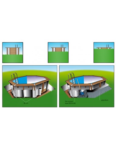 Piscine Bois Azura - L.400 x l.610 x H.120cm - Ubbink Ubbink Les piscines & spas