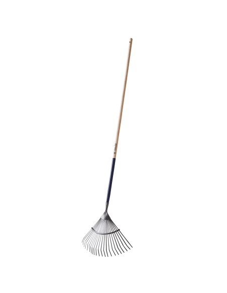 Balai à Gazon Fils Plats 22 Dents Manche en Bois 150cm - ECLOZ ECLOZ Balais