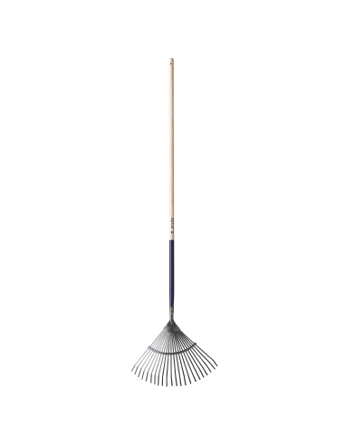 Balai à Gazon Fils Plats 22 Dents Manche en Bois 150cm - ECLOZ ECLOZ Balais