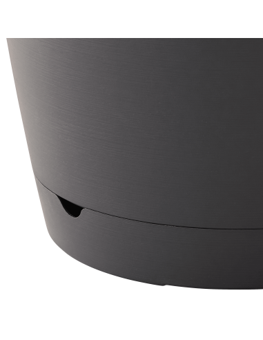 Pot en plastique Autonome Ø25cm + Soucoupe Clipsée anthracite - 5,7L - ECLOZ ECLOZ Pot et bac en plastique rond