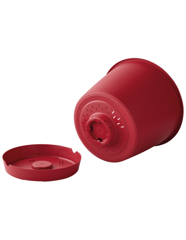 Pot en plastique Autonome Ø25cm + Soucoupe Clipsée rose - 5,7L - ECLOZ ECLOZ Pot et bac en plastique rond