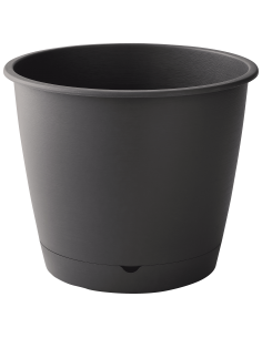 Pot en plastique Autonome Ø30cm + Soucoupe Clipsée anthracite - 9,6L - ECLOZ ECLOZ Pot et bac en plastique rond 2
