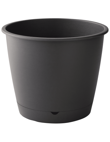 Pot en plastique Autonome Ø30cm + Soucoupe Clipsée anthracite - 9,6L - ECLOZ ECLOZ Pot et bac en plastique rond
