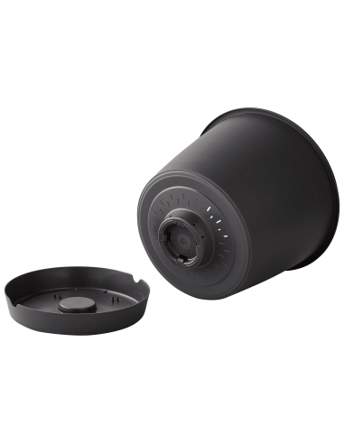 Pot en plastique Autonome Ø30cm + Soucoupe Clipsée anthracite - 9,6L - ECLOZ ECLOZ Pot et bac en plastique rond