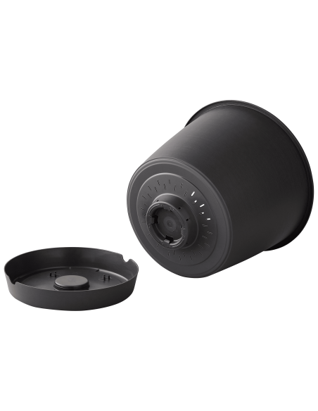 Pot en plastique Autonome Ø30cm + Soucoupe Clipsée anthracite - 9,6L - ECLOZ ECLOZ Pot et bac en plastique rond