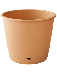 Pot en plastique Autonome Ø40cm + Soucoupe Clipsée havane - 23L - ECLOZ ECLOZ Pot et bac en plastique rond 2