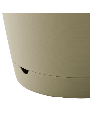 Pot en plastique Autonome Ø40cm + Soucoupe Clipsée kaki - 23L - ECLOZ ECLOZ Pot et bac en plastique rond