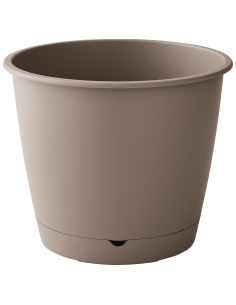 Pot en plastique Autonome Ø35cm + Soucoupe Clipsée taupe - 16L - ECLOZ ECLOZ Pot et bac en plastique rond 2