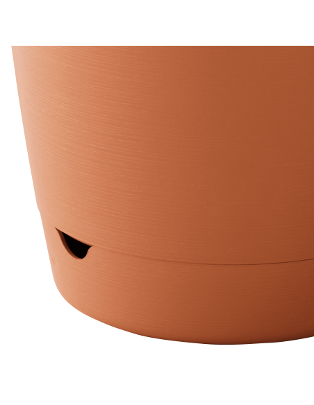 Jardinière en plastique Autonome 50cm + Soucoupe Clipsée Terre cuite - 8,6 L - ECLOZ ECLOZ Jardinière en plastique