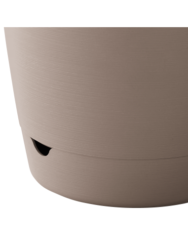 Jardinière en plastique Autonome 50cm + Soucoupe Clipsée taupe - 8,6 L - ECLOZ ECLOZ Jardinière en plastique