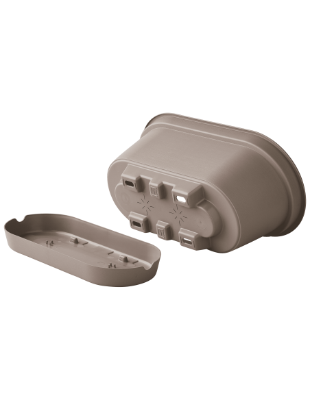 Jardinière en plastique Autonome 50cm + Soucoupe Clipsée taupe - 8,6 L - ECLOZ ECLOZ Jardinière en plastique