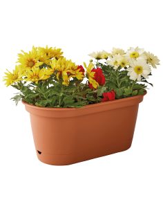 Jardinière en plastique Autonome 60cm + Soucoupe Clipsée Terre cuite - 11L - ECLOZ ECLOZ Jardinière en plastique