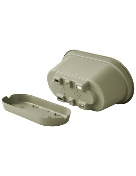 Jardinière en plastique Autonome 60cm + Soucoupe Clipsée kaki - 11L - ECLOZ ECLOZ Jardinière en plastique