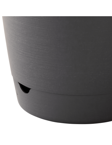 Jardinière en plastique Autonome 60cm + Soucoupe Clipsée anthracite - 11L - ECLOZ ECLOZ Jardinière en plastique