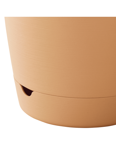 Jardinière en plastique Autonome 60cm + Soucoupe Clipsée havane - 11L - ECLOZ ECLOZ Jardinière en plastique