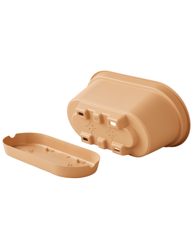 Jardinière en plastique Autonome 60cm + Soucoupe Clipsée havane - 11L - ECLOZ ECLOZ Jardinière en plastique