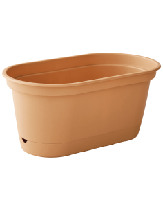 Jardinière en plastique Autonome 60cm + Soucoupe Clipsée havane - 11L - ECLOZ ECLOZ Jardinière en plastique 2