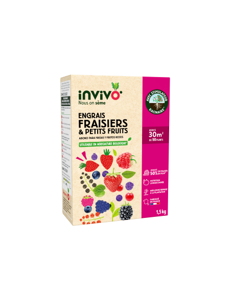 Engrais fraisiers et arbustes à petits fruits 1,5 kg - Invivo Invivo - Nous on sème Engrais spécifique