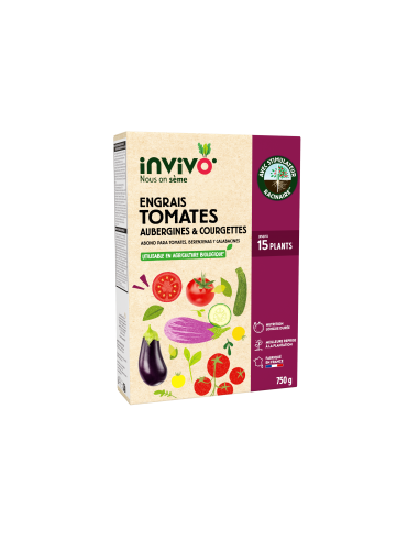 Engrais tomates, aubergines et courgettes 750g - Invivo Invivo - Nous on sème Engrais spécifique