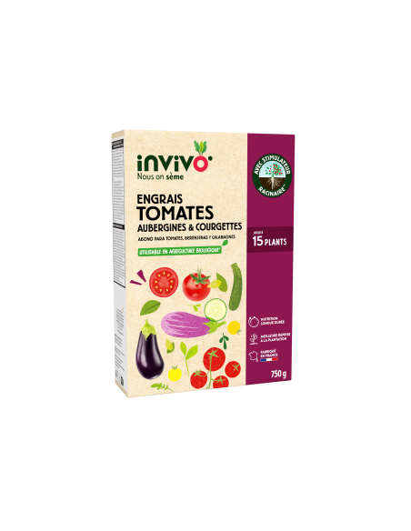 Engrais tomates, aubergines et courgettes 750g - Invivo Invivo - Nous on sème Engrais spécifique