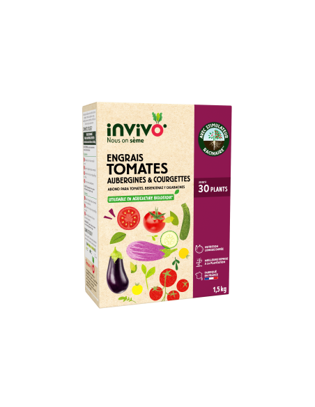 Engrais tomates, aubergines et courgettes 1,5 kg - Invivo Invivo - Nous on sème Engrais spécifique