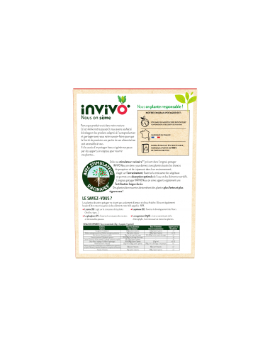 Engrais potager 1,5 kg - Invivo Invivo - Nous on sème Engrais spécifique