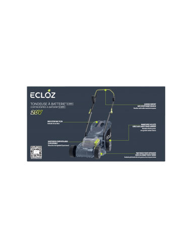 Tondeuse sur Batterie 20V - 33cm - ECLOZ ECLOZ Tondeuse à gazon