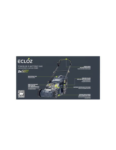 Tondeuse sur Batterie 2 x 20V - 40cm - ECLOZ ECLOZ Tondeuse à gazon