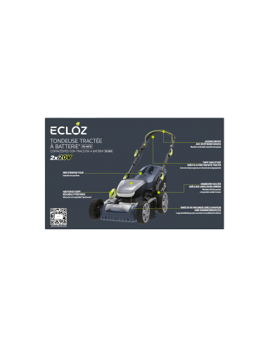 Tondeuse sur Batterie 2 x 20V - 46cm - ECLOZ ECLOZ Tondeuse à gazon